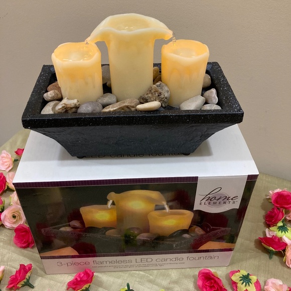 Home Elements 3-Piece Flameless LED Candle Fountain Battery Operated - Picture 9 of 15